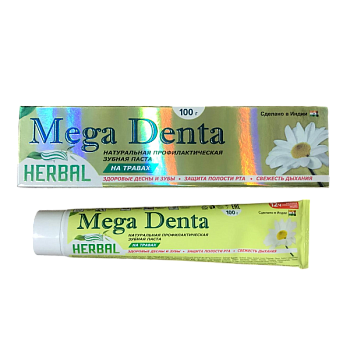 Зубная паста "Megadenta" 100г на травах Herbal натур. профилактическая /72/