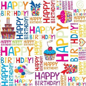Салфетки бум. Plushe 33*33 18л 3-хсл. Happy Birthday /34/19627