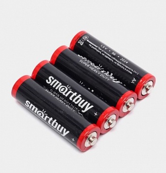 Пальчиковые батарейки  4шт Smartbuy R6 б/б 4/15/480