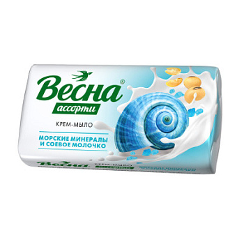 Весна мыло Ассорти  90г Морские минералы и соевое молочко /72/6206/
