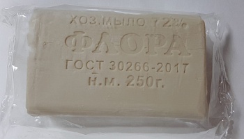 Мыло хоз. Флора 72% 250г в прозр. упаковке /48/