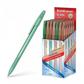 Ручка шариковая Erich krause R-301 Powder Stick 0.7мм синяя /50/