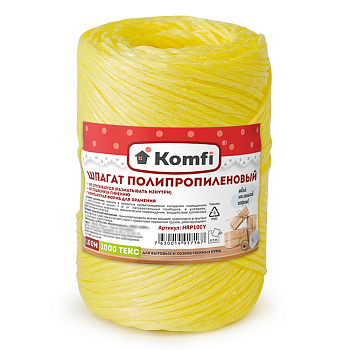 Шпагат полипропиленовый 100м 1000текс  Желтый Komfi /60/