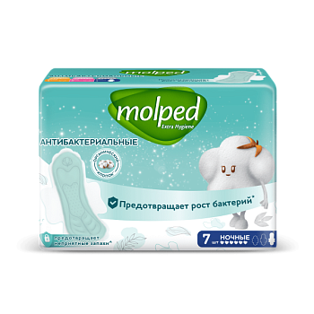 Прокладки гиг. MOLPED PURE&SOFT ночные (7шт) /16/Хаят