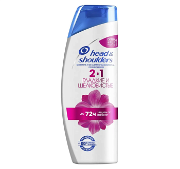Шампунь для волос Head&Shoulders 400мл Гладкие и шелковистые 2в1 /6/