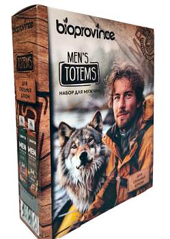 Подарочный набор муж. BIOPROVINCE MENS TOTEMS (ВОЛК), (2 геля д/душа по 250мл, эвкалипт, цитрус) /6/