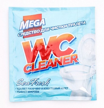 Порошок для чистки туалета с антимикробным эффектом "MEGA" WC Cleaner Sea Fresh 130г /24/