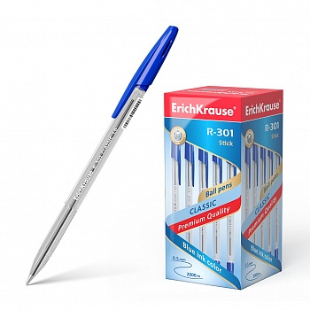 Ручка шариковая Erich krause Classic Stick  R-301 синяя /50/