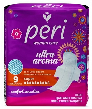 Прокладки гиг. PERI Ultra Aroma Super 9шт. (сетка) /24/