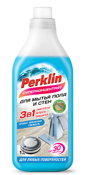 PERKLIN Средство для мытья пола и стен, суперконцентрат 1л "Океанска свежесть", ручное/робот-пылесос