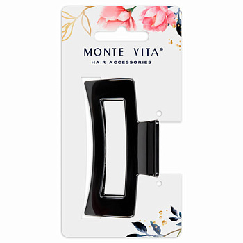 Краб для волос 8,5см, глянцевый, Черный MONTE VITA 457000