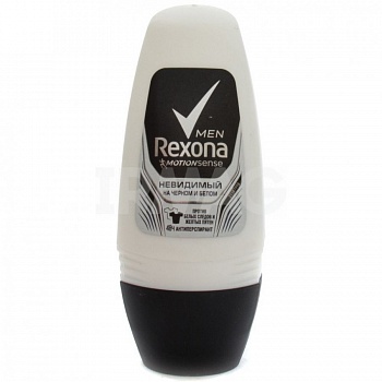 Rexona муж. Ролик Невидимый для черного и белого 50мл /6/АКЦИЯ!