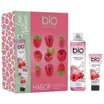 Подарочный набор жен. BIOPROVINCE LOVE NATURE (крем-гель д/д  250мл + молочко д/т 75мл) /10/