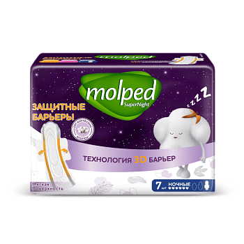 Прокладки гиг. MOLPED BARRIER PROTECT ночные (7шт) /18/Хаят
